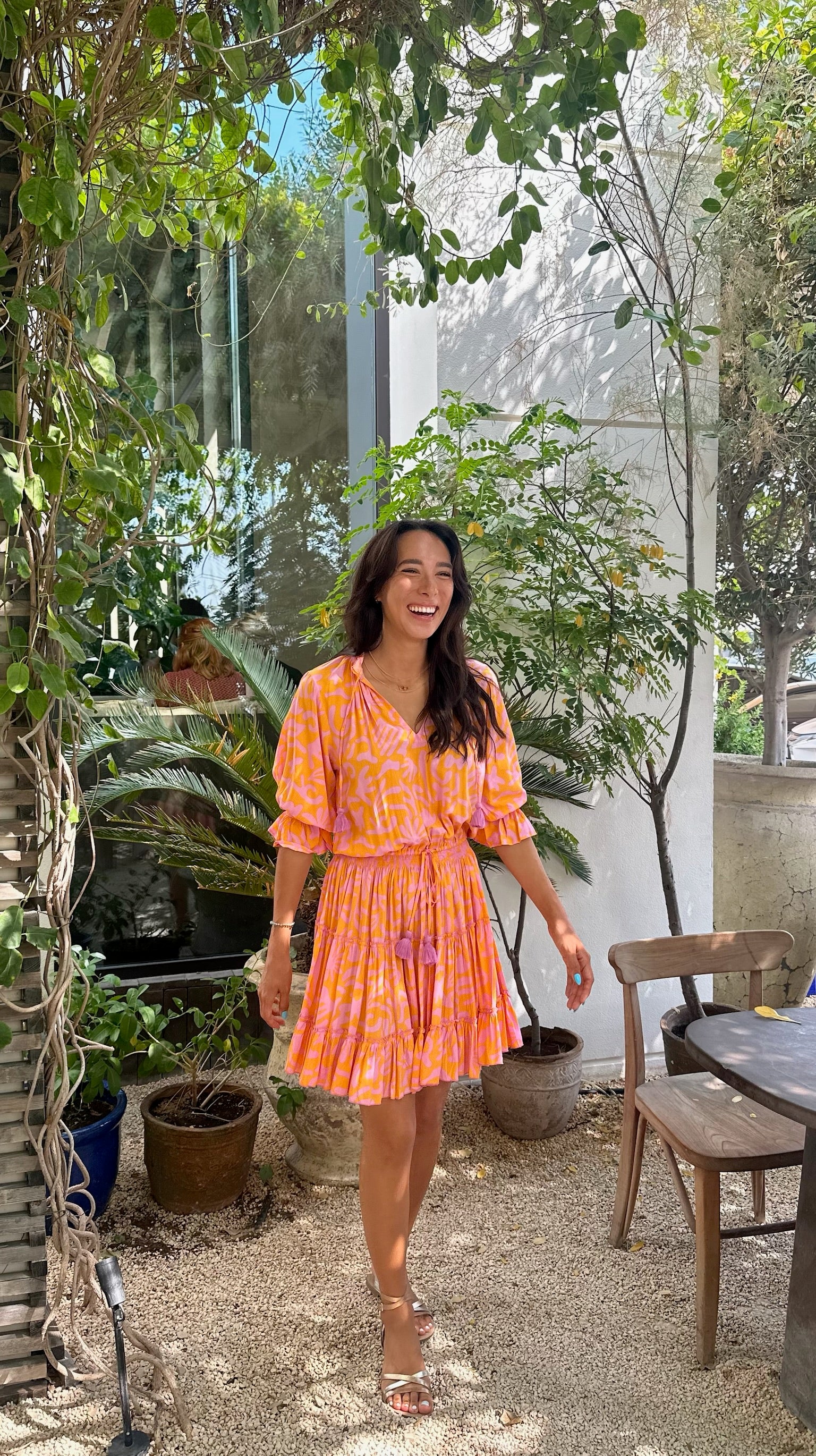 Gemma Dress - Pink and Orange