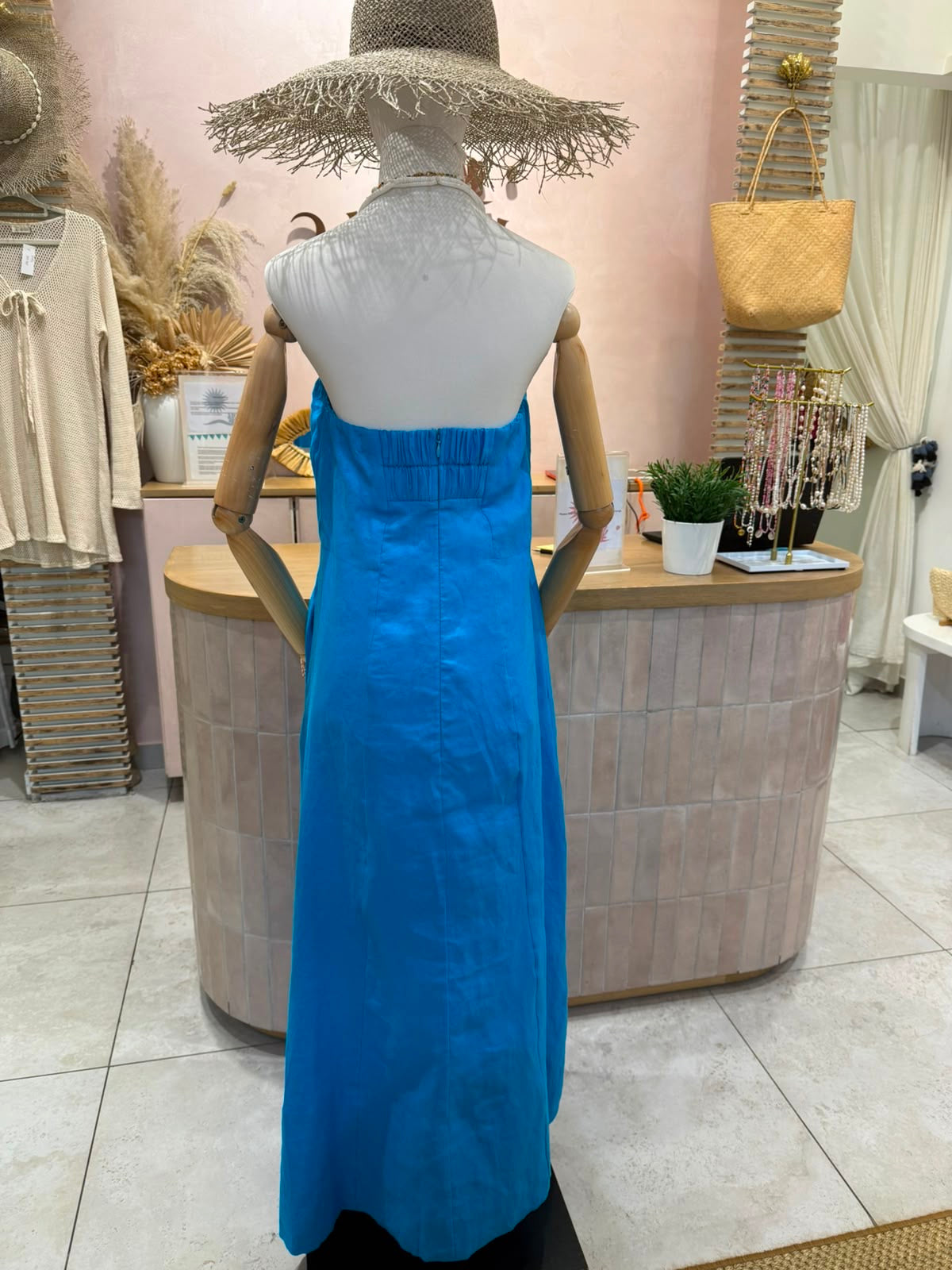 Pippa Dress Linen - Ocean
