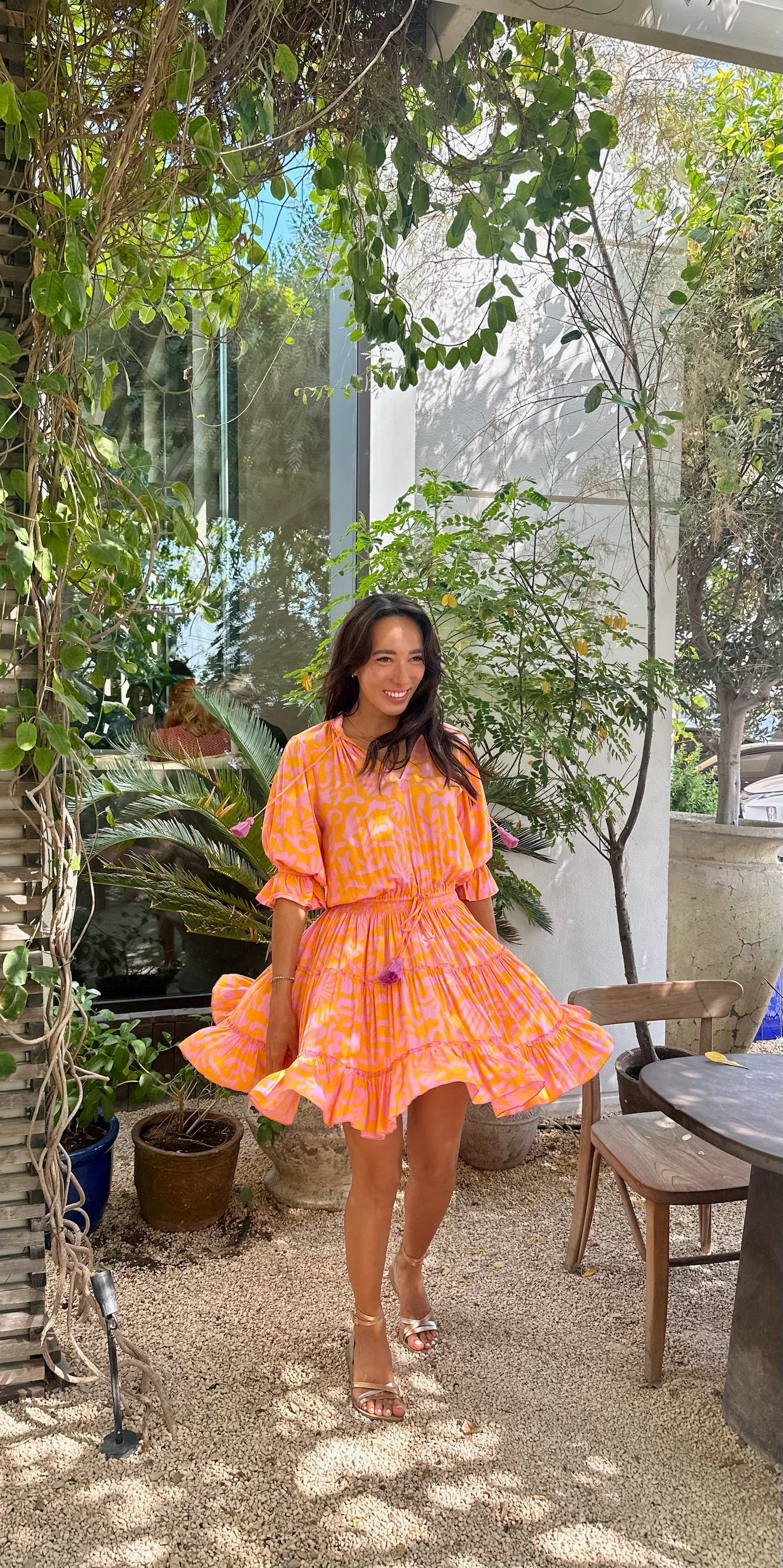 Gemma Dress - Pink and Orange