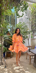 Gemma Dress - Pink and Orange