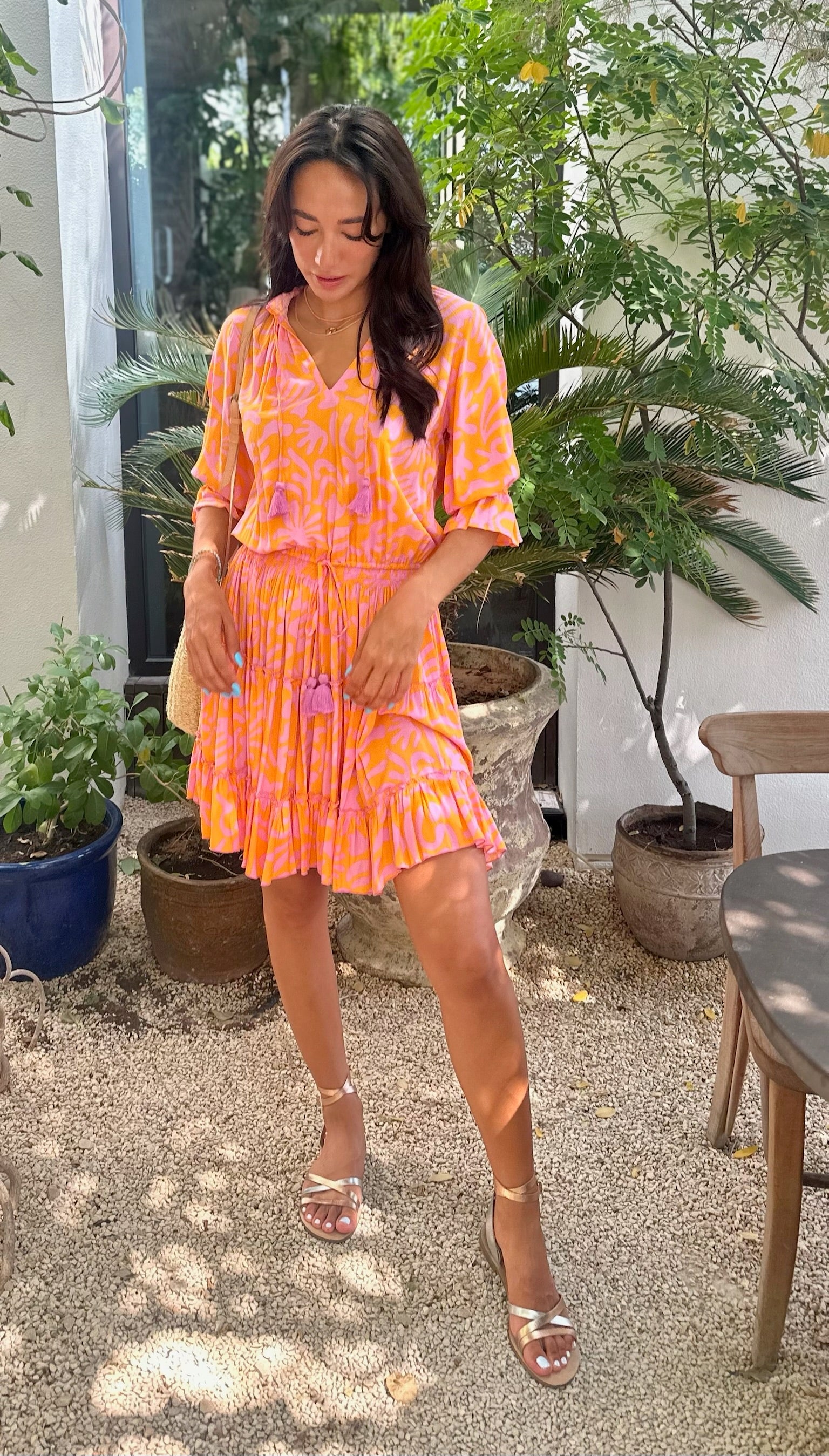 Gemma Dress - Pink and Orange