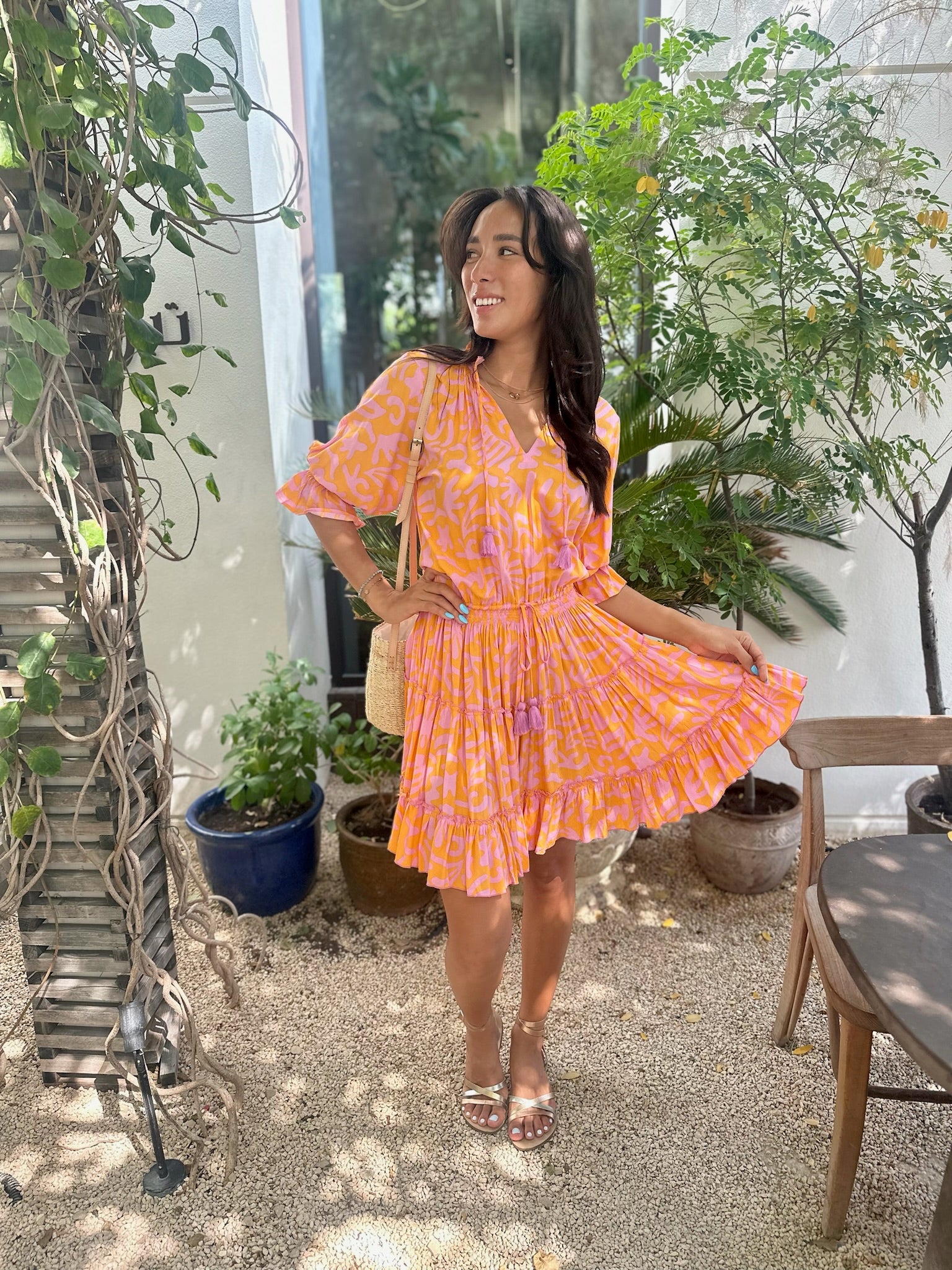 Gemma Dress - Pink and Orange