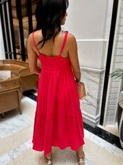 India Dress Cotton Crush - Red