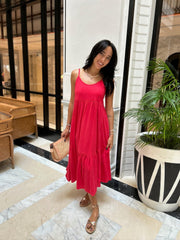 India Dress Cotton Crush - Red