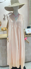 Bella Dress Linen - Pale Pink Linen