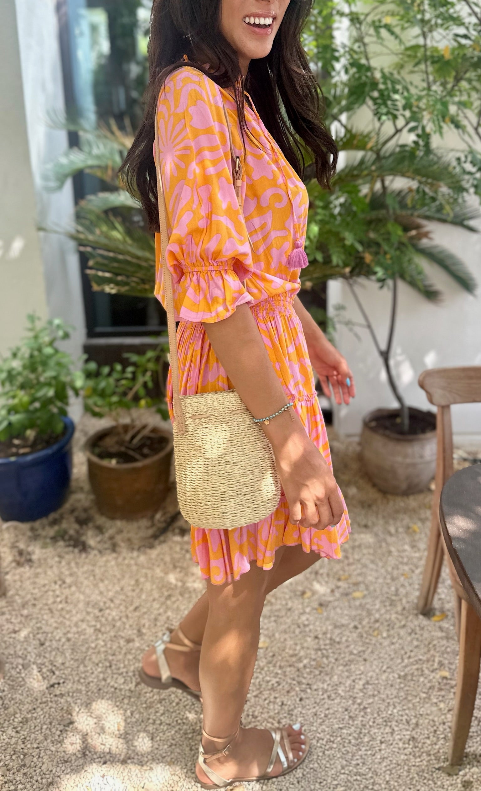 Gemma Dress - Pink and Orange