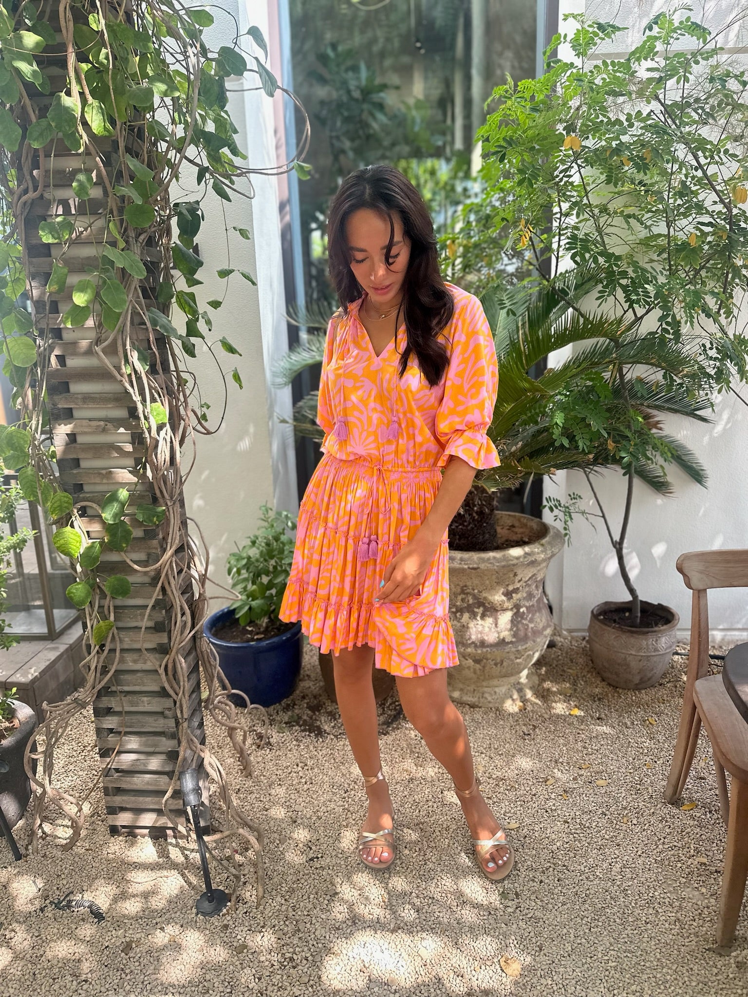 Gemma Dress - Pink and Orange
