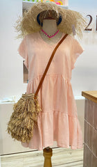 Willow Dress Linen - Soft Pink