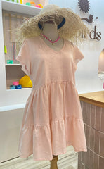Willow Dress Linen - Soft Pink