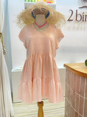 Willow Dress Linen - Soft Pink