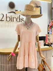 Willow Dress Linen - Soft Pink