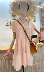 Willow Dress Linen - Soft Pink