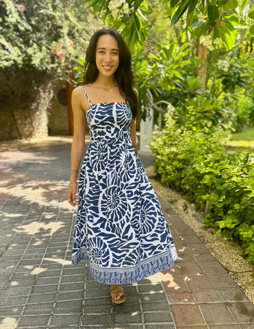 Stella Dress Cotton - Navy Nautilus