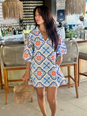 Grace Dress Cotton Poplin - Paros Print