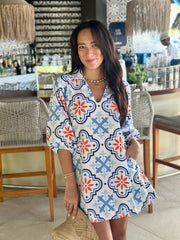 Grace Dress Cotton Poplin - Paros Print