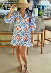 Grace Dress Cotton Poplin - Paros Print