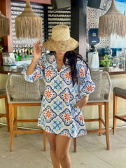 Grace Dress Cotton Poplin - Paros Print