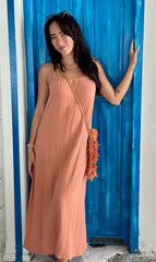 Flora Dress Long - Terracotta