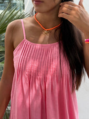 Ella Dress Linen - Pink