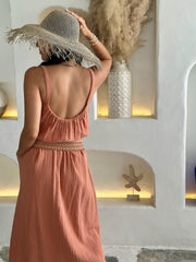 Flora Dress Long - Terracotta