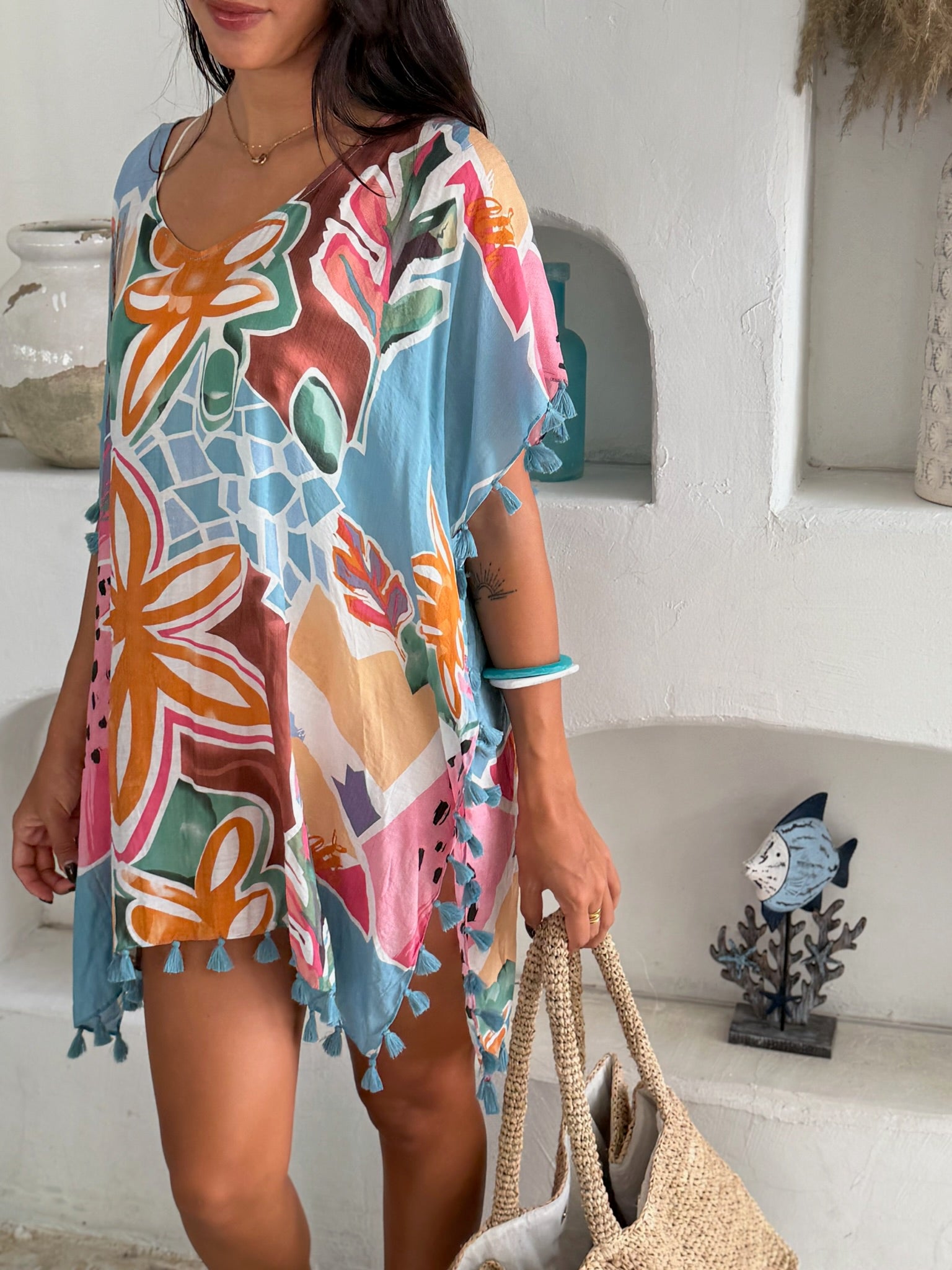 Sorrento Kaftan - Tropicana Blue