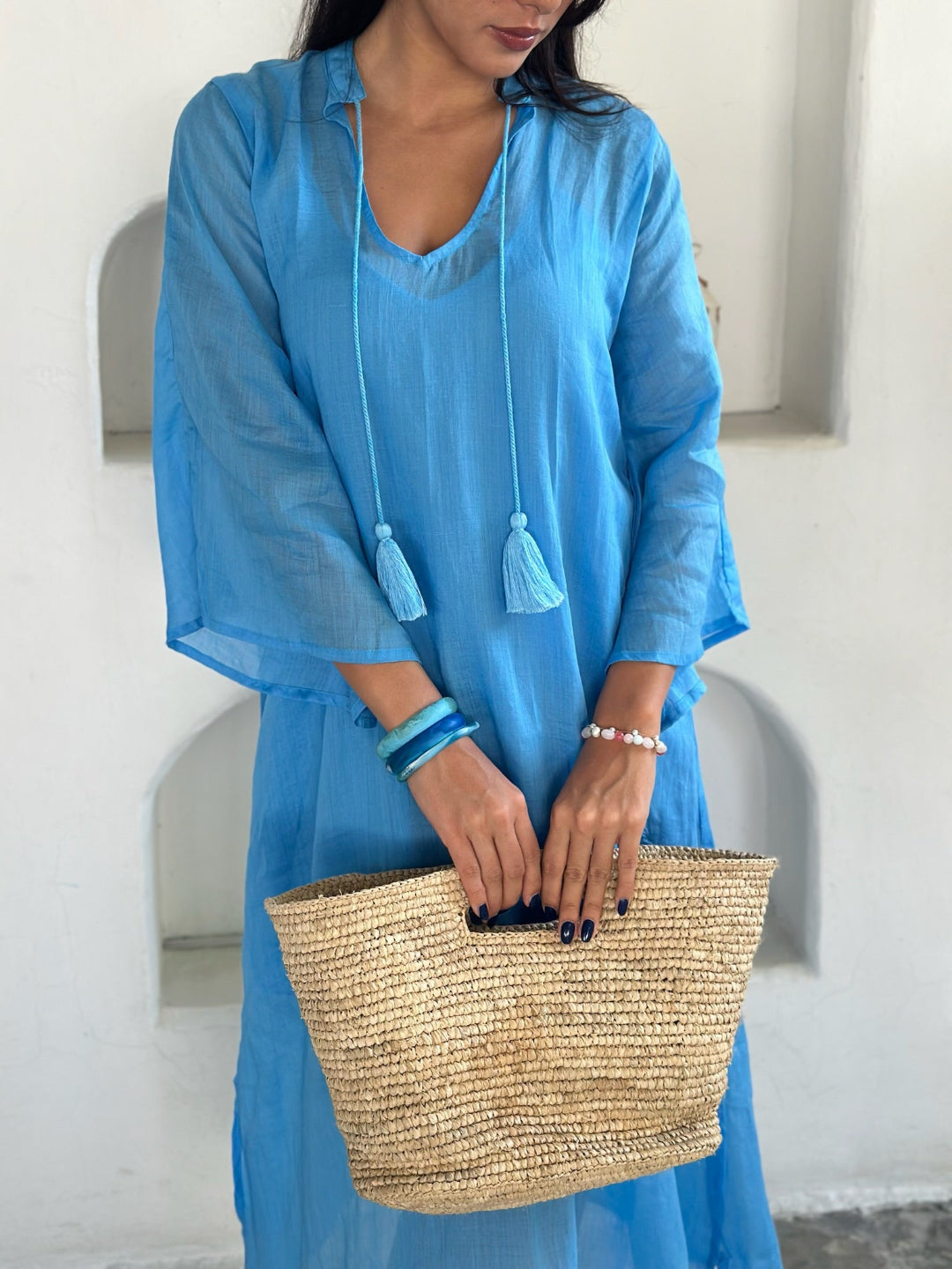 Zoe Kaftan Ramie - Bright Blue