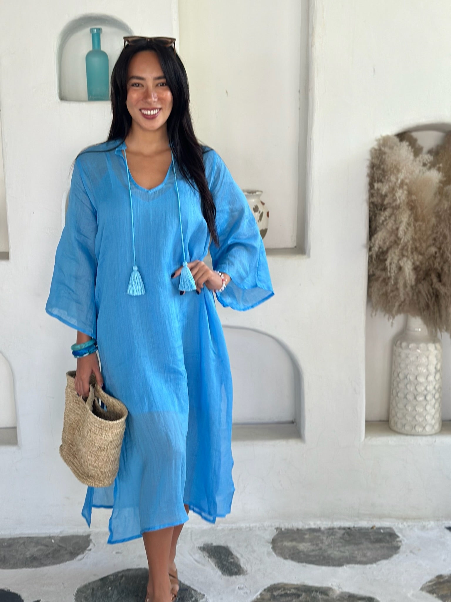 Zoe Kaftan Ramie - Bright Blue