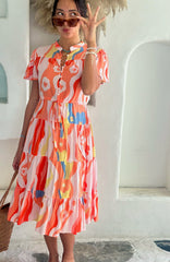 Jess Dress - Orange Swirl