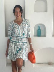 Gemma Dress - Green Tile