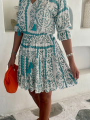 Gemma Dress - Green Tile