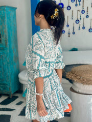 Gemma Dress - Green Tile