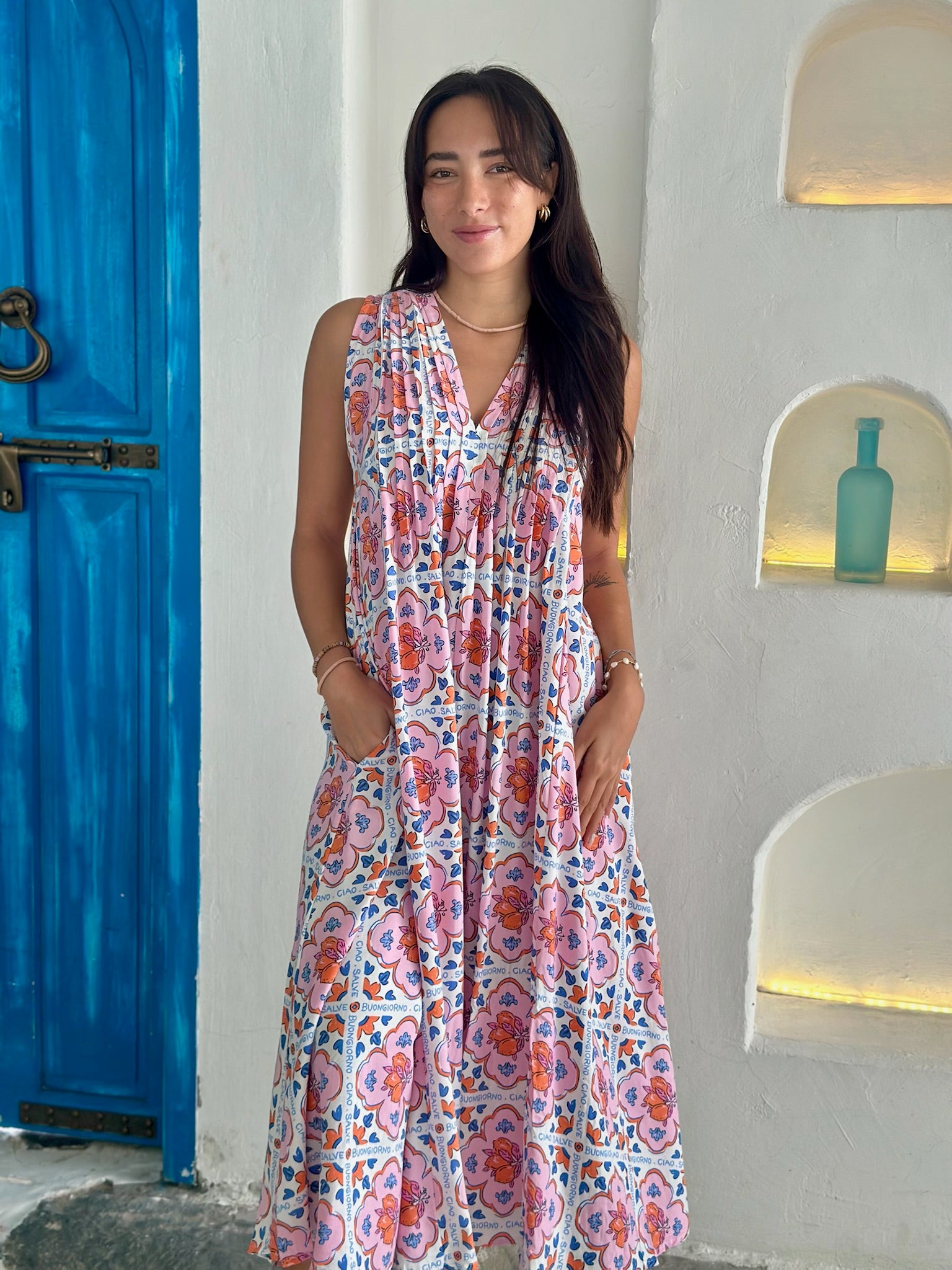 Bella Dress - Pink Italian Summer