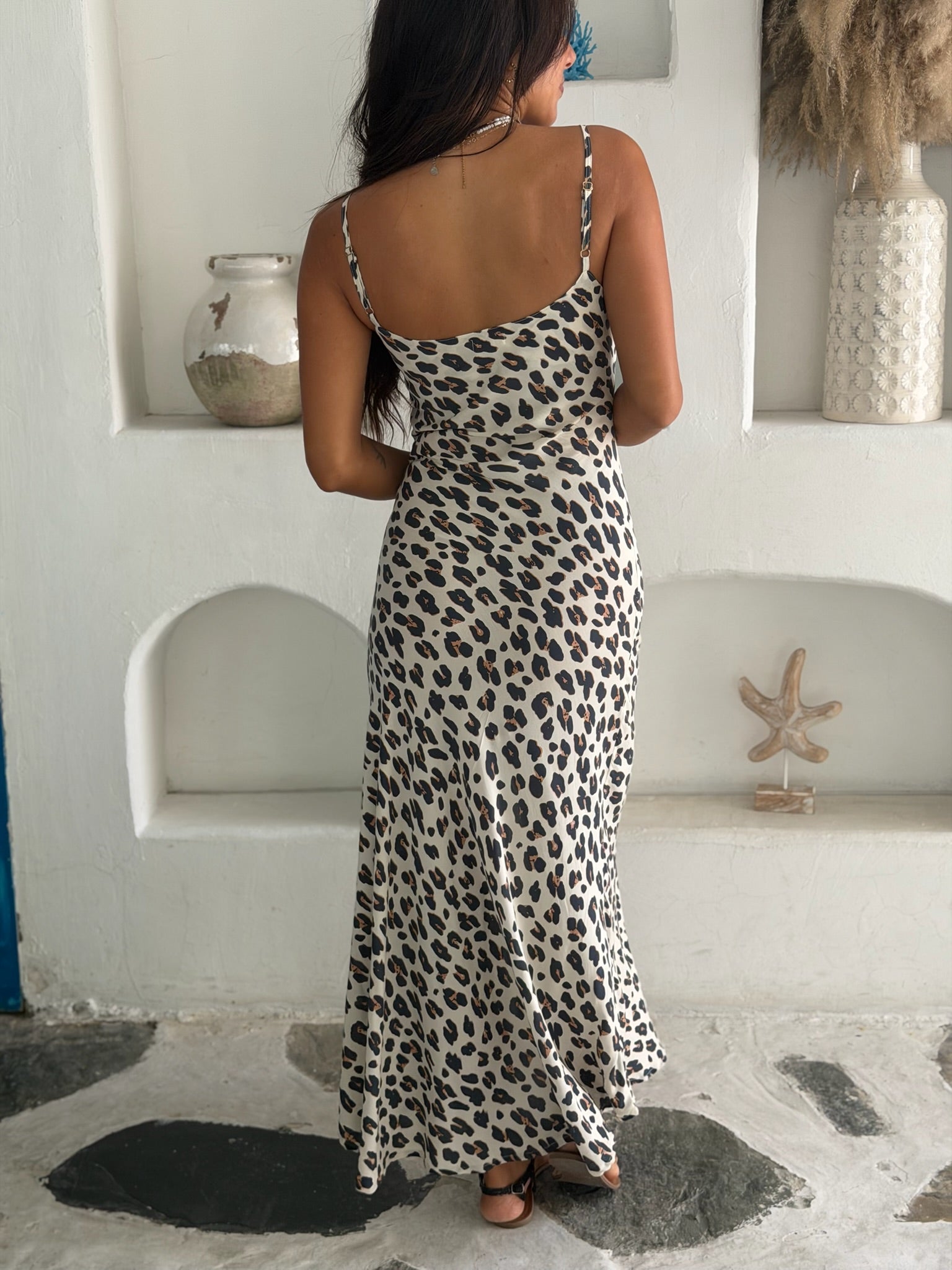 Saskia Dress - Cream Leopard