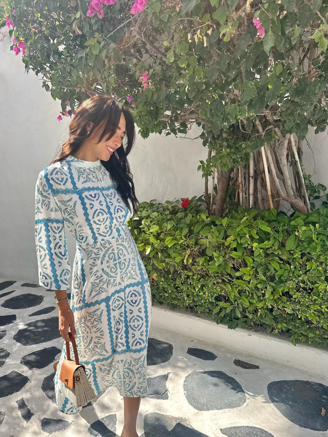 Sara Dress - Blue Tile