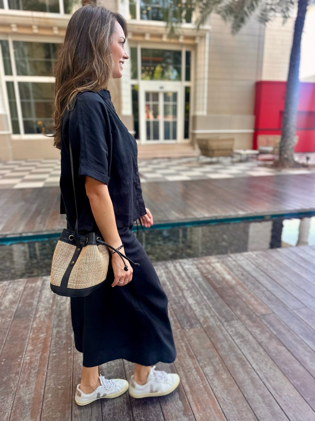 Long Linen Skirt - Black
