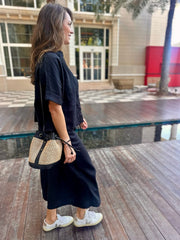 Long Linen Skirt - Black