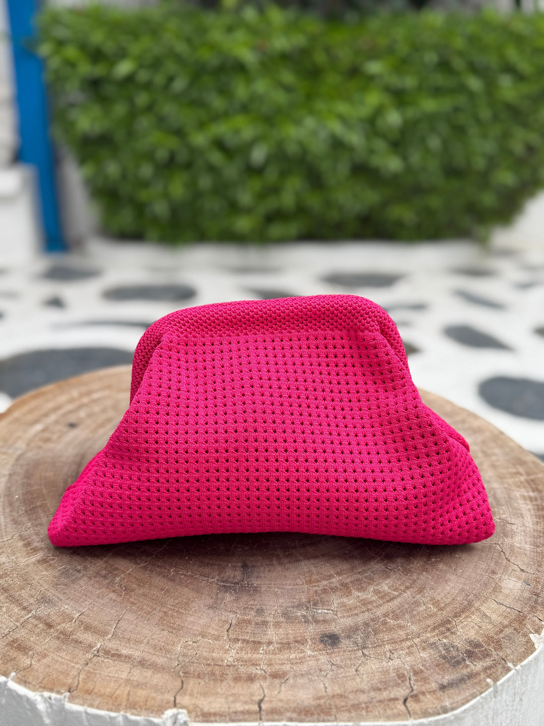 Woven Clutch - Hot Pink