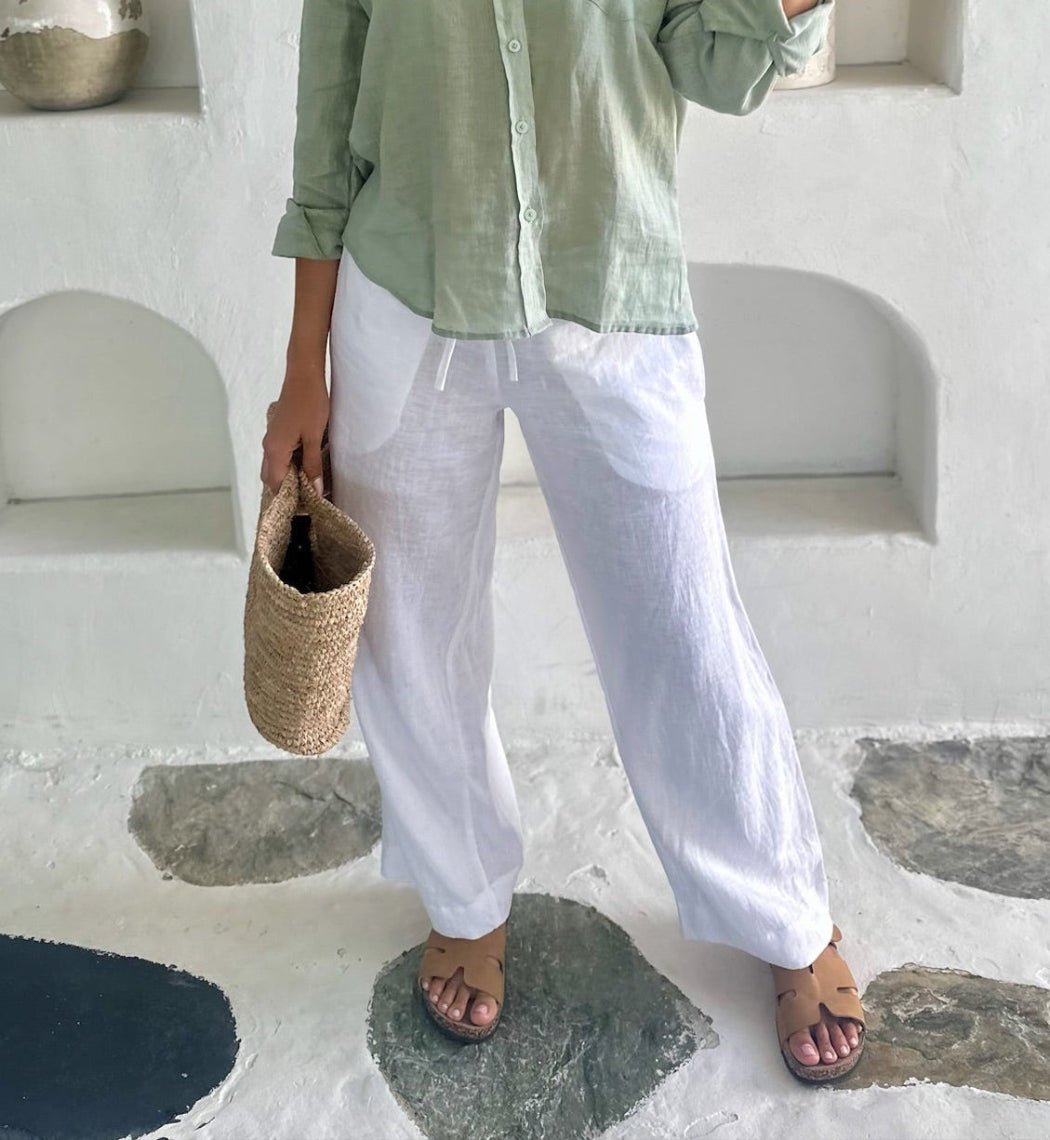 Linen Trousers - White