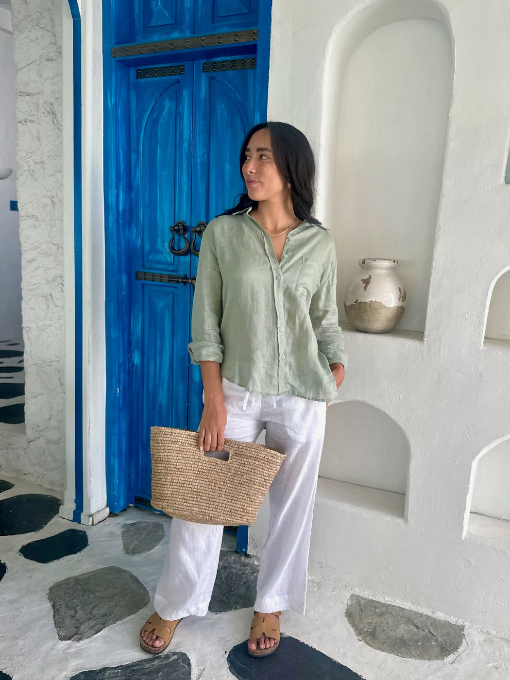 Linen Trousers - White