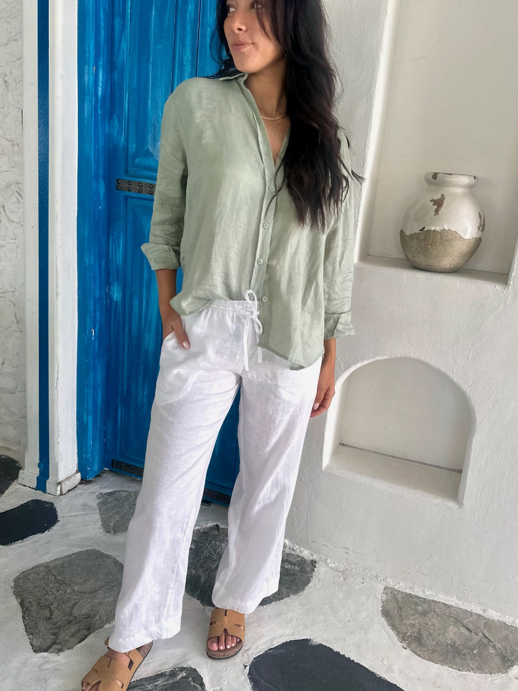 Linen Trousers - White