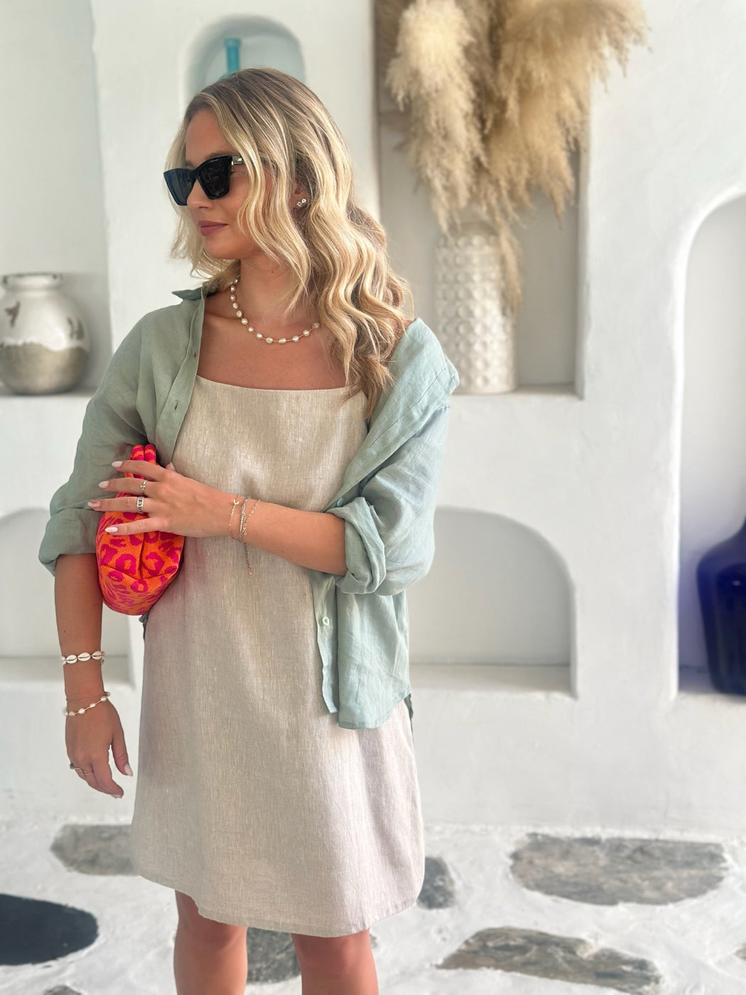 Luna Dress Linen - Natural