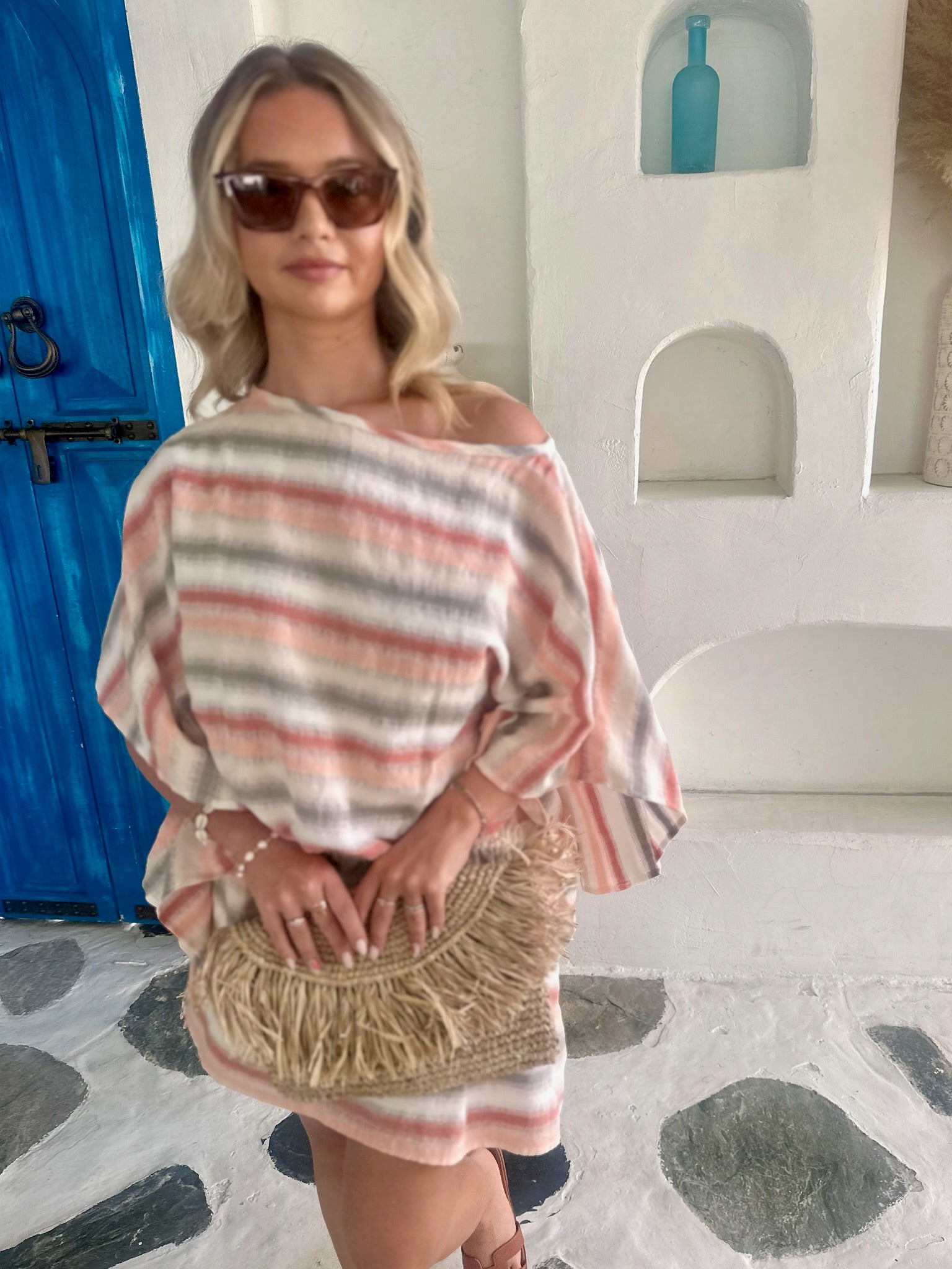 Carrie Kaftan Linen - Tuscan Stripe