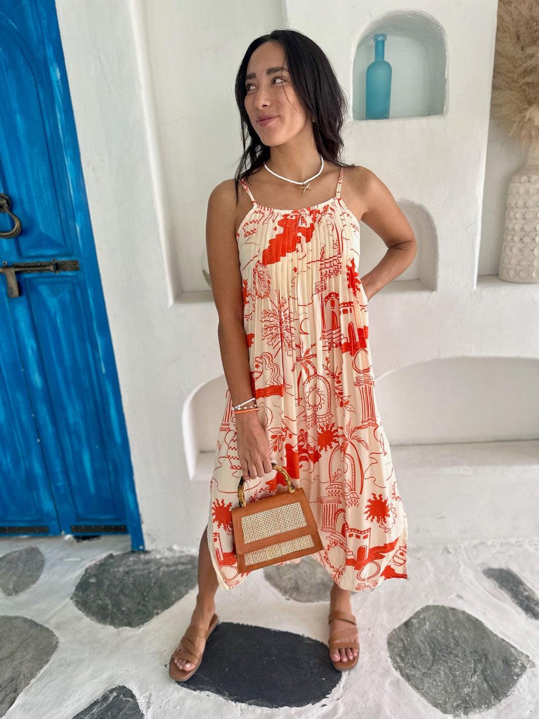 Ella Dress - Orange Greek