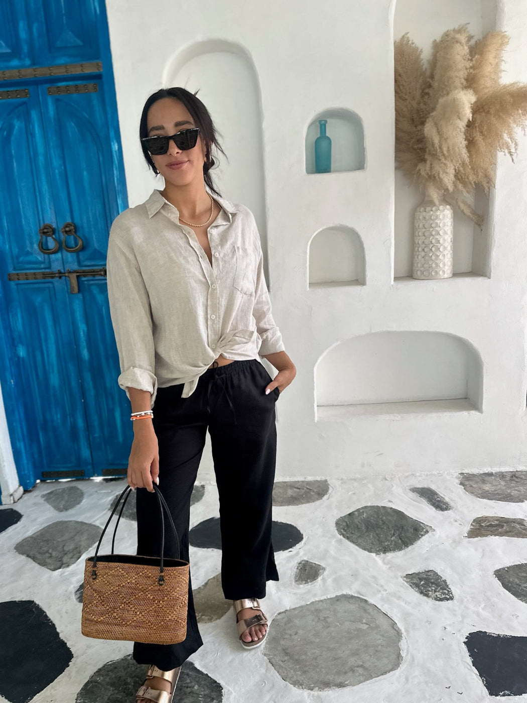 Linen Trousers - Black