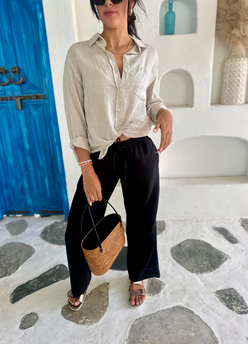Linen Trousers - Black