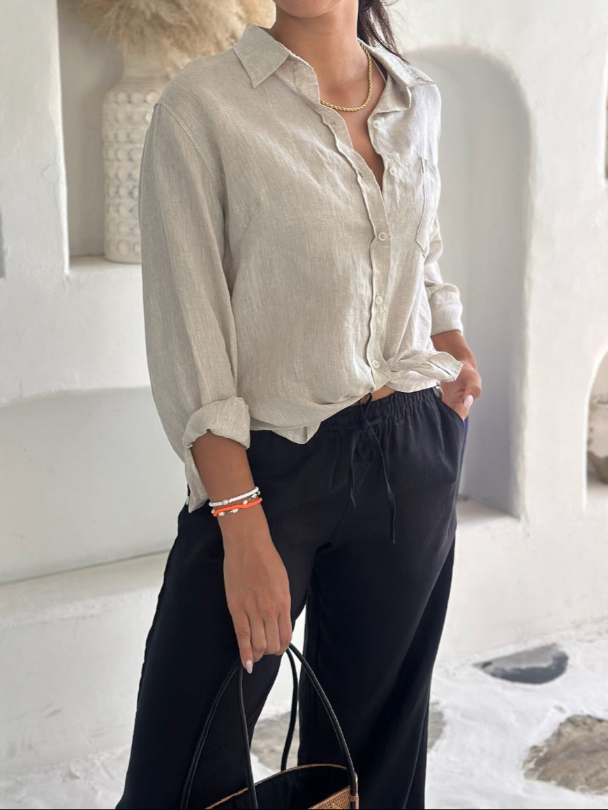 Linen Trousers - Black