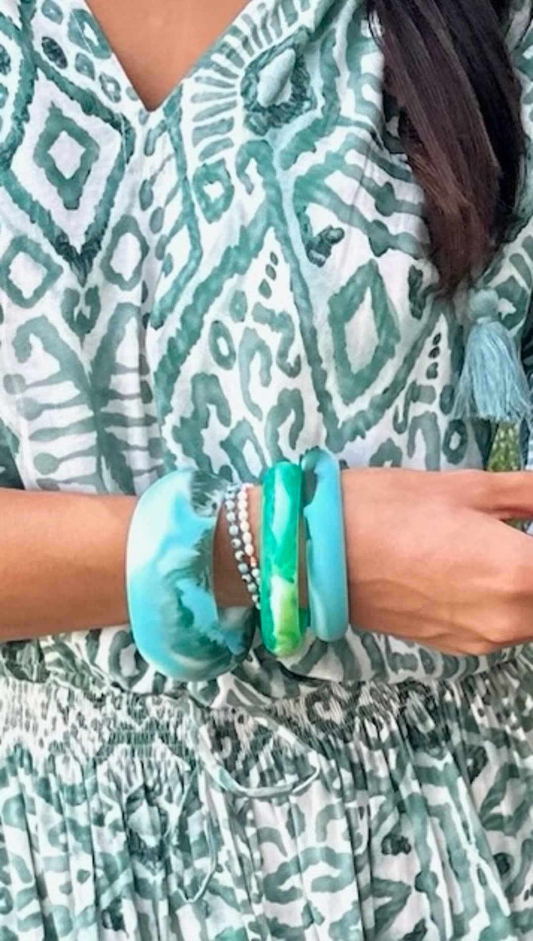 Resin Bangle - Medium - Ocean