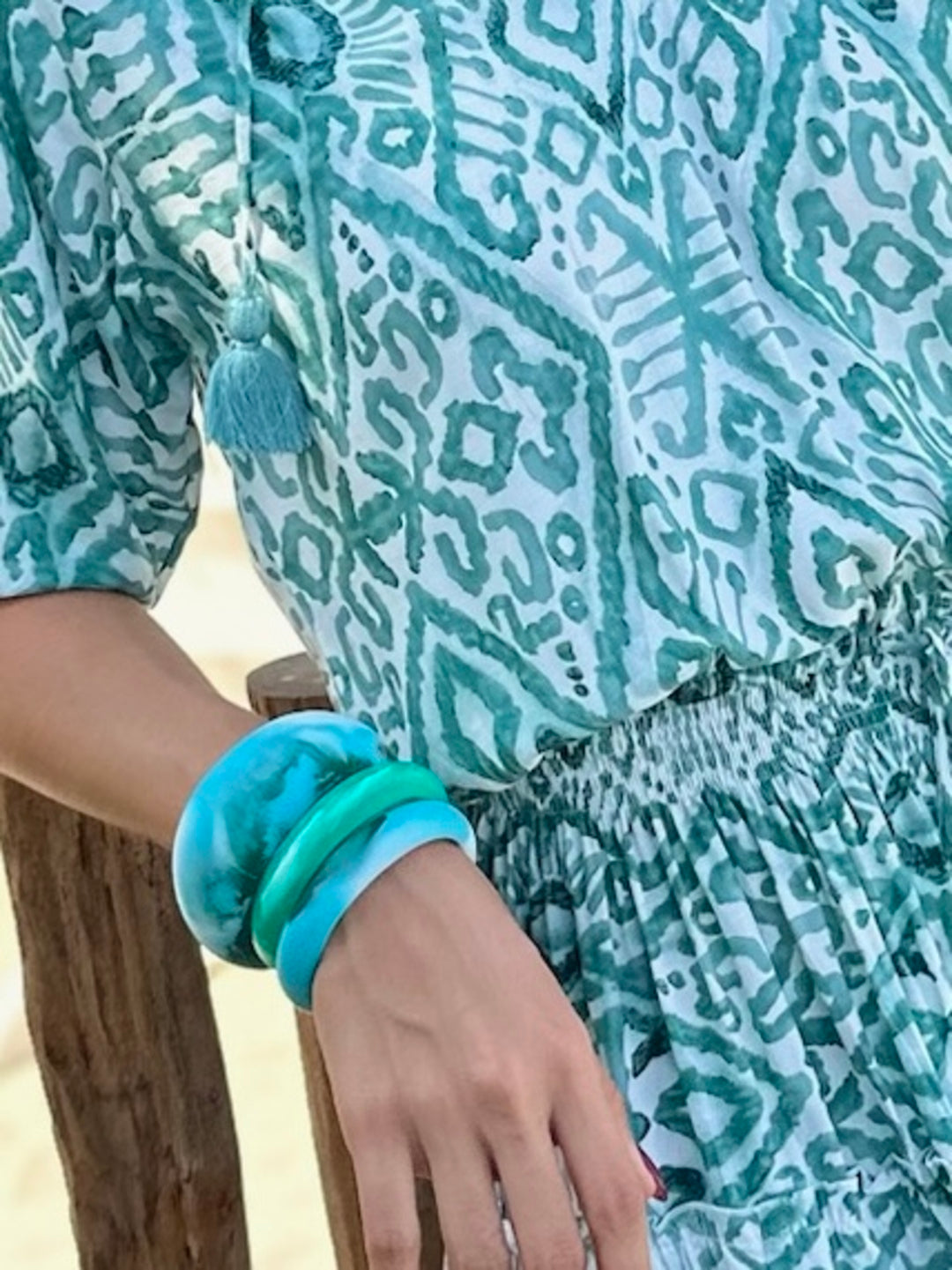 Resin Bangle - Medium - Ocean