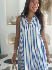 Remy Dress - Blue and White Stripe
