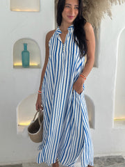 Remy Dress - Blue and White Stripe